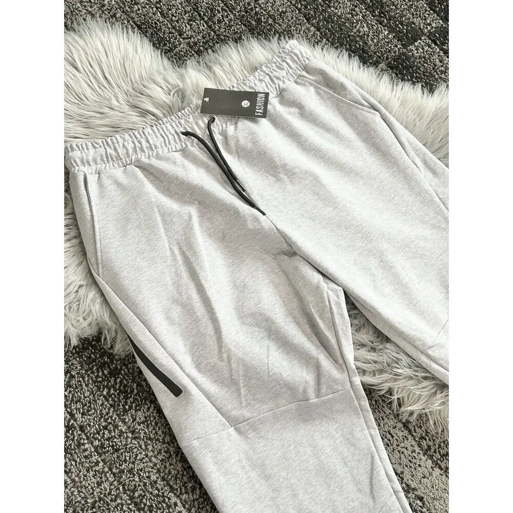 Men's Grey‎ Fashion Joggers Size XL- Drawstring -Running- Activewear